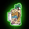 Neon Beach Sign with Vibrant RGB Colors and Beer Theme