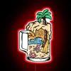 Add vibrant beach vibes with color-changing beer sign decor
