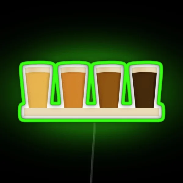 Beer Flight Tasting Paddle RGB Neon Sign