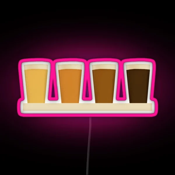 Beer Flight Tasting Paddle RGB Neon Sign