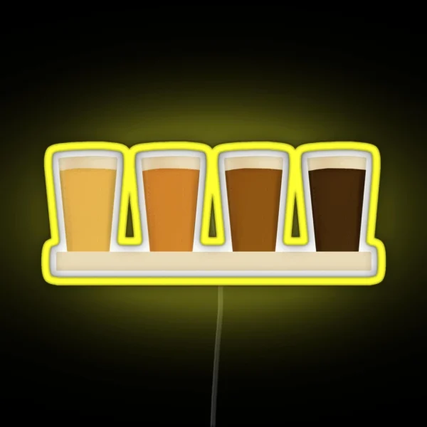 Beer Flight Tasting Paddle RGB Neon Sign