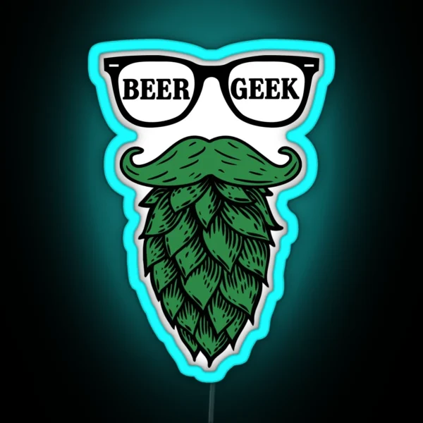 Beer Geek Hops Beard RGB Neon Sign