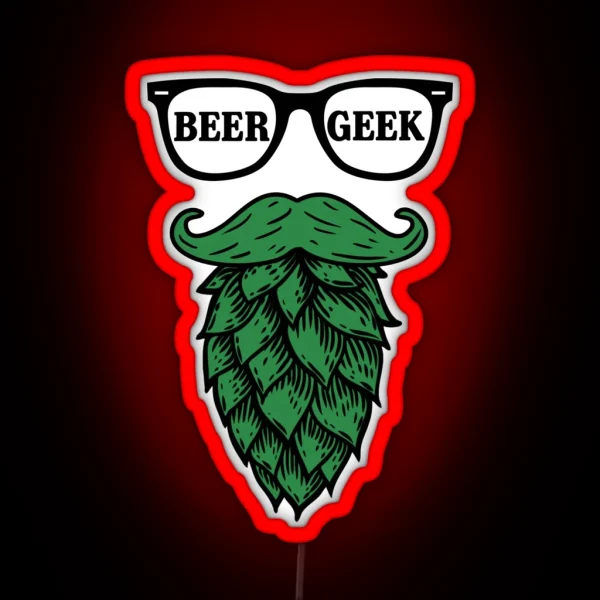 Beer Geek Hops Beard RGB Neon Sign
