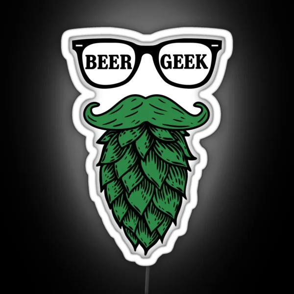 Beer Geek Hops Beard RGB Neon Sign