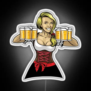 Beer Girl Oktoberfest Drinking Led RGB Neon Sign