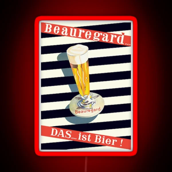 Beer In Pilsner Glass Vintage Poster RGB Neon Sign