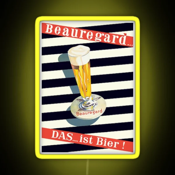 Beer In Pilsner Glass Vintage Poster RGB Neon Sign