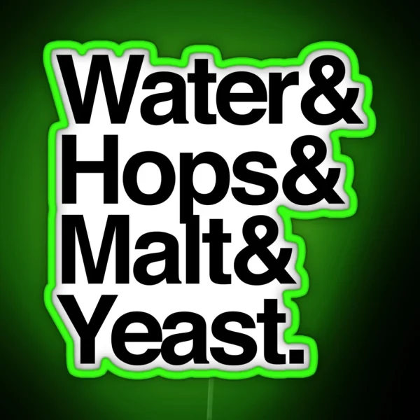 Beer Ingredients RGB Neon Sign