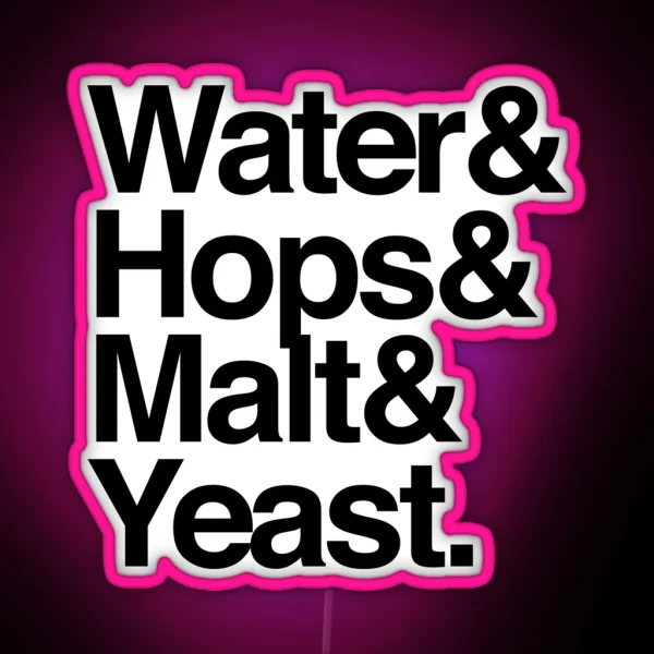 Beer Ingredients RGB Neon Sign