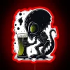 Galactic Beer Connoisseur Sign in Vibrant RGB Neon Lighting Design