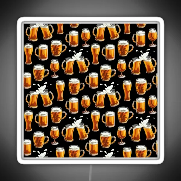 Beer Mug Drinking Pattern Lager Pilsner Glass RGB Neon Sign