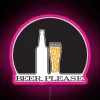 RGB Neon Bar Sign with LED Illuminated Beer Please Design