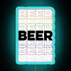 Color Changing Beer Themed Neon Sign with Repeating Rainbow Gradient Effect