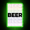 Colorful Neon LED Sign in Rainbow Pattern with Beer Typography