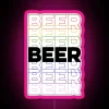 Customizable RGB Neon Sign with Repeating Text in Vibrant Colors