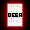 RGB Neon Sign with Color-Changing Beer Themed Repetitive Rainbow Design