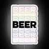 Vibrant RGB Neon Sign Displaying Iridescent Beer Repeat Effect Colors