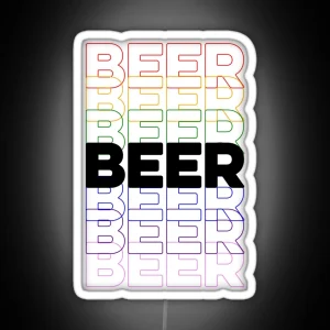 Beer Repeating Rainbow Colorful Text RGB Neon Sign