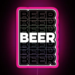 Beer Repeating Rainbow Colorful Text RGB Neon Sign