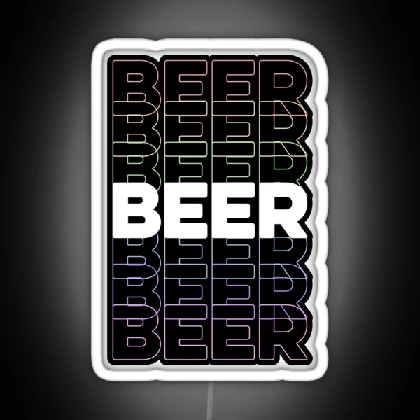 Beer Repeating Rainbow Colorful Text RGB Neon Sign