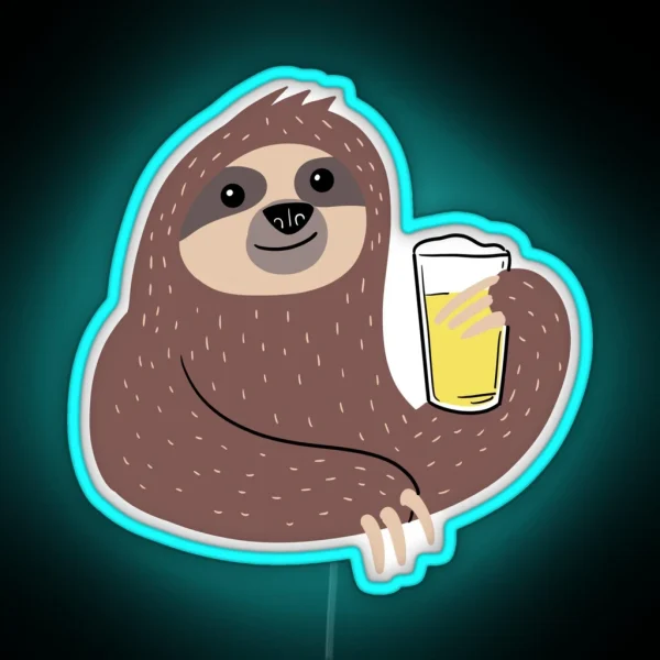 Beer Sloth RGB Neon Sign