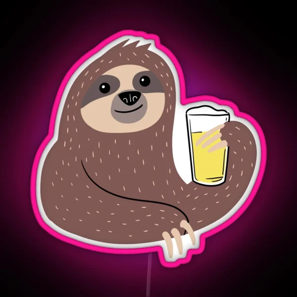 Beer Sloth RGB Neon Sign