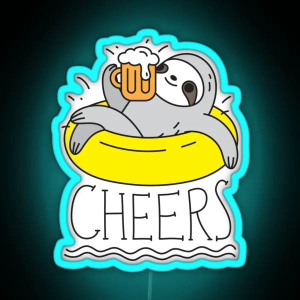 Beer Sloth RGB Neon Sign