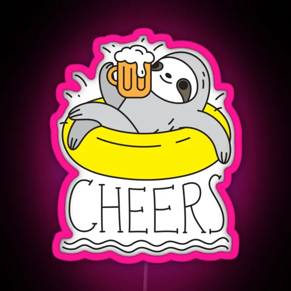 Beer Sloth RGB Neon Sign
