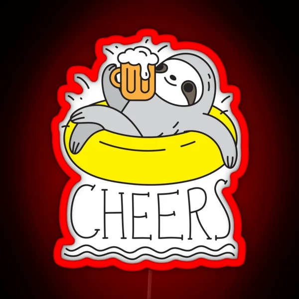 Beer Sloth RGB Neon Sign