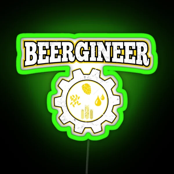 Beergineer Homebrew Home Brewing Brewmasters Craft Beer Dad RGB Neon Sign