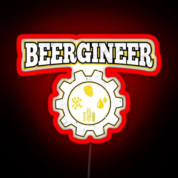 Beergineer Homebrew Home Brewing Brewmasters Craft Beer Dad RGB Neon Sign