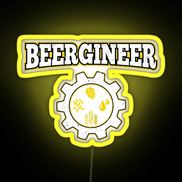 Beergineer Homebrew Home Brewing Brewmasters Craft Beer Dad RGB Neon Sign