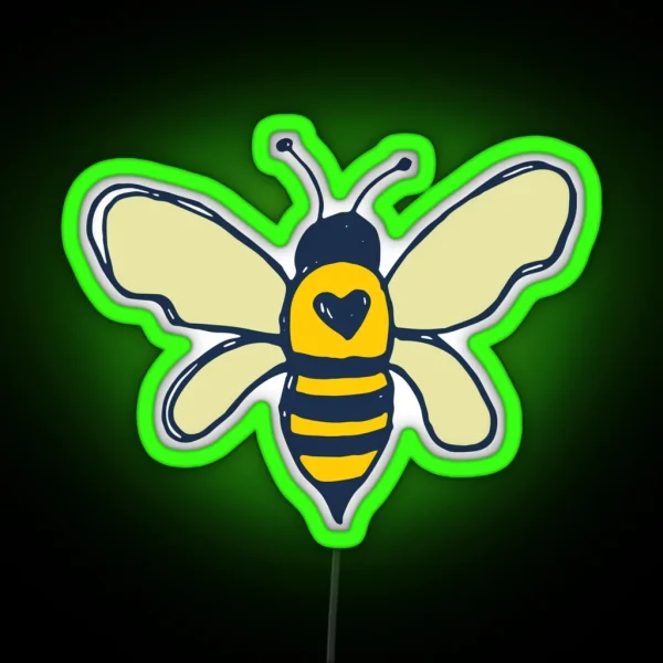 Bees And Flowers RGB Neon Sign