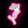 Beige Minimal Line Flower RGB Neon Sign with Modern Design