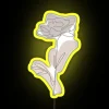 Decorative Beige Minimalist Line Flower Design RGB Neon Sign Lighting