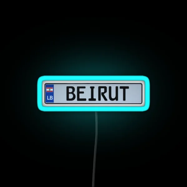 Beirut License Plate RGB Neon Sign