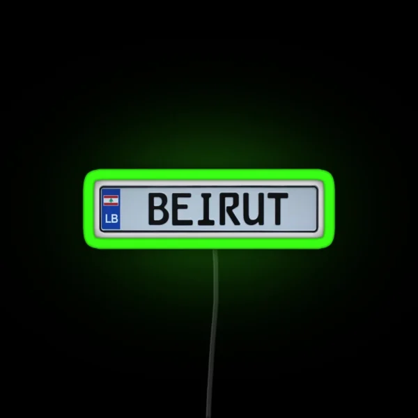 Beirut License Plate RGB Neon Sign