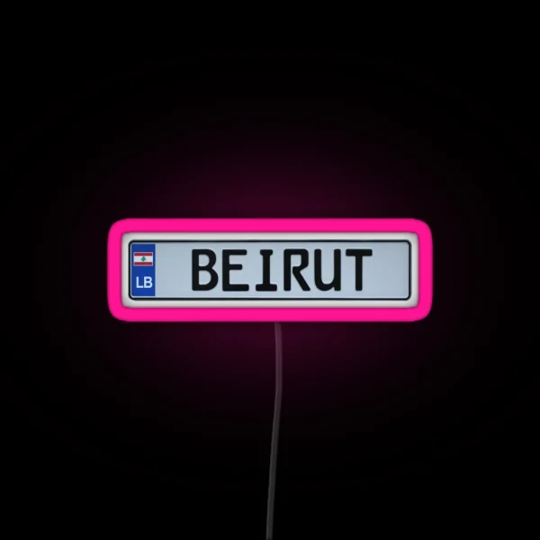 Beirut License Plate RGB Neon Sign