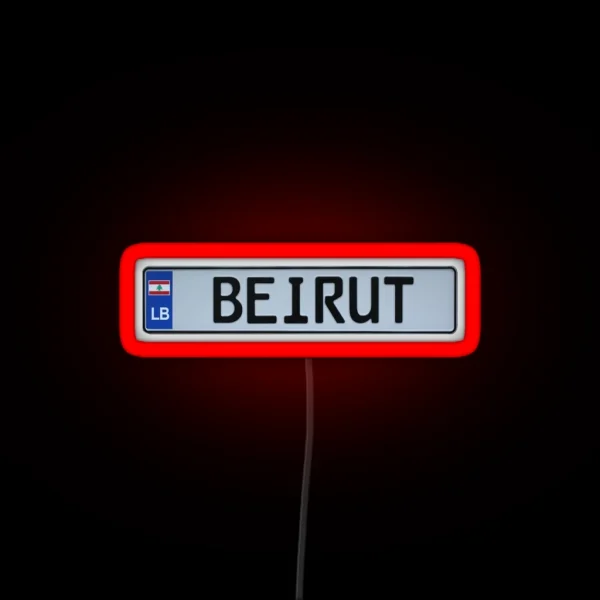 Beirut License Plate RGB Neon Sign