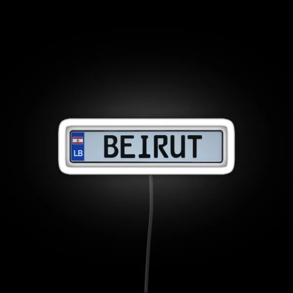 Beirut License Plate RGB Neon Sign