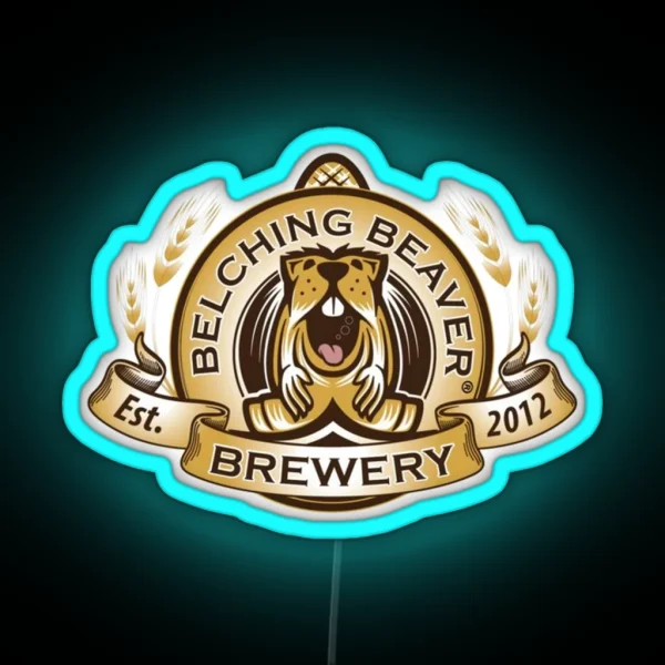 Belching Beaver Brewery Classic Logo RGB Neon Sign