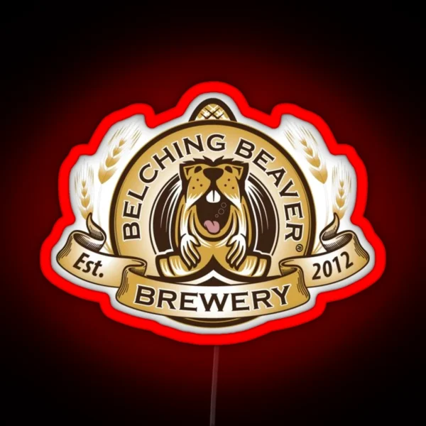 Belching Beaver Brewery Classic Logo RGB Neon Sign