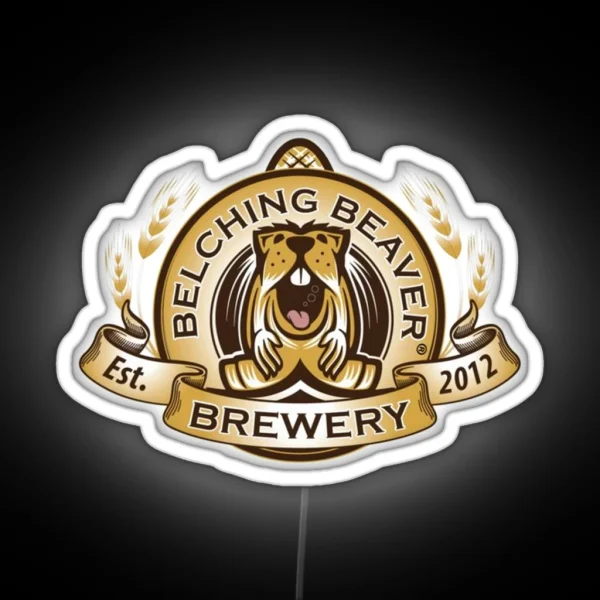 Belching Beaver Brewery Classic Logo RGB Neon Sign