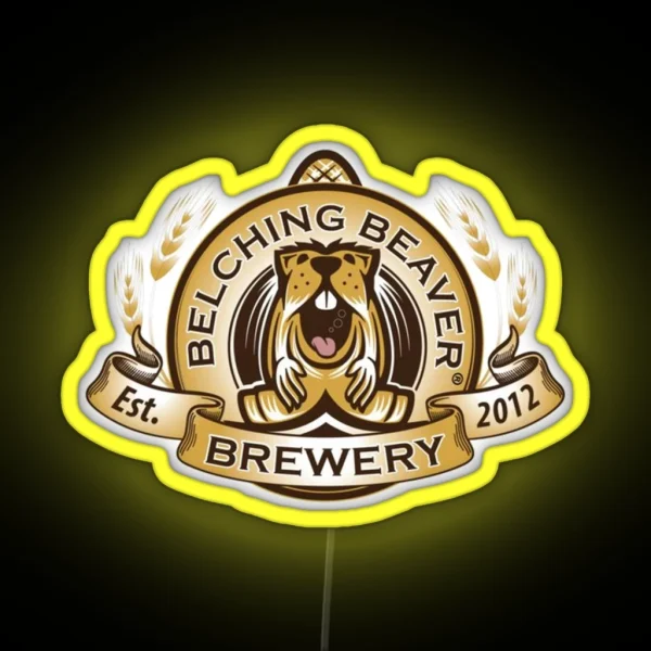 Belching Beaver Brewery Classic Logo RGB Neon Sign