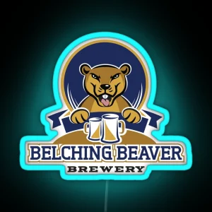 Belching Beaver Brewery Logo 4 RGB Neon Sign