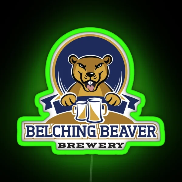 Belching Beaver Brewery Logo 4 RGB Neon Sign