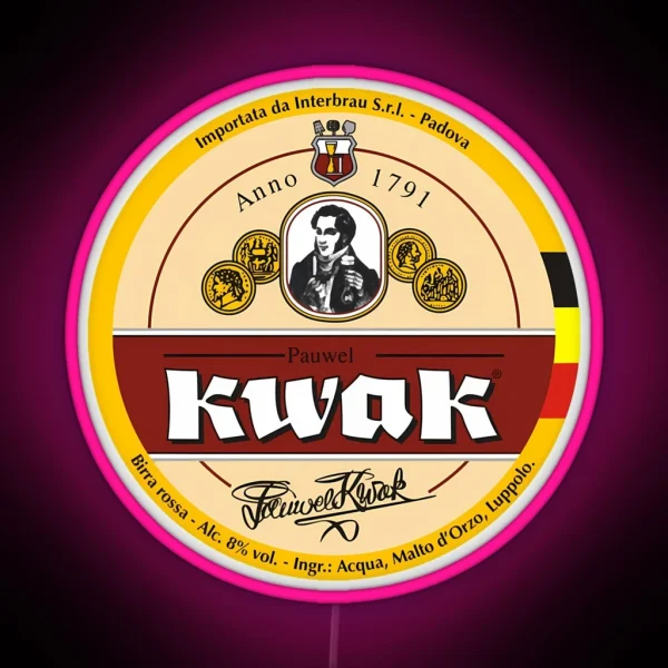 Belgian Kwak Beer Logo Local Beer Brewery Logo RGB Neon Sign