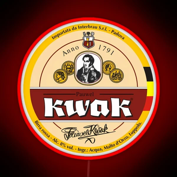 Belgian Kwak Beer Logo Local Beer Brewery Logo RGB Neon Sign