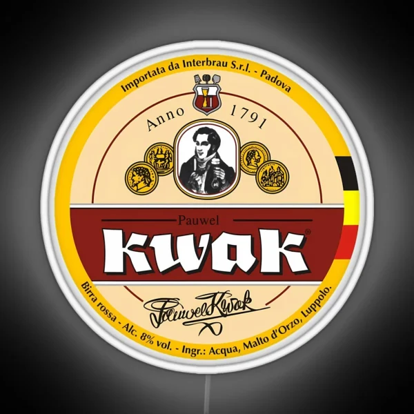 Belgian Kwak Beer Logo Local Beer Brewery Logo RGB Neon Sign