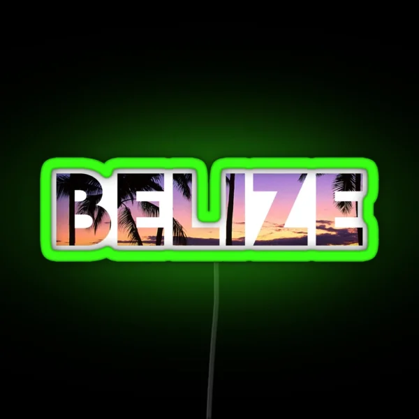 Belize Honeymoon Vacation Gifts RGB Neon Sign